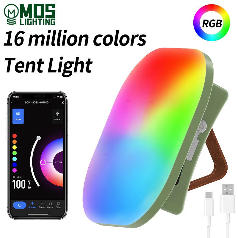 Audio Music By - Linterna inteligente recargable para acampada, iluminación