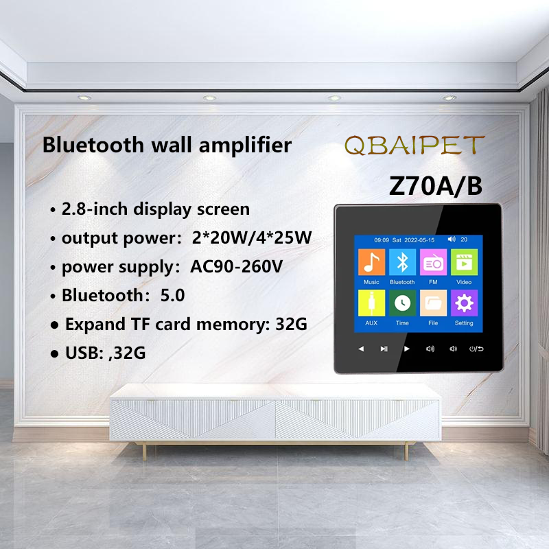 Audio Music System For Home - Amplificador de pared Bluetooth para el