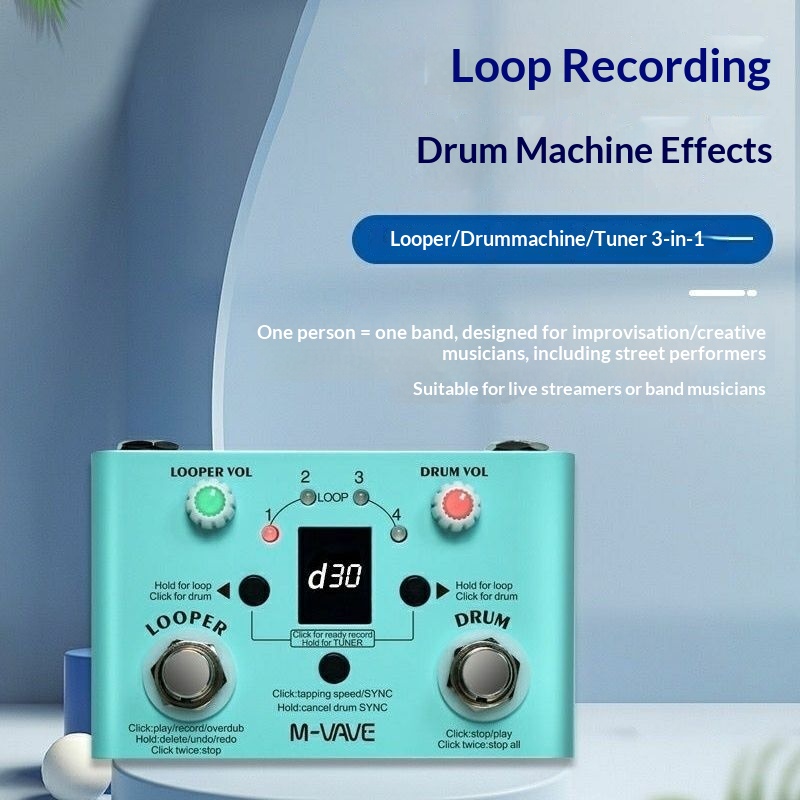 Looper Pedal Guitar - Pedal de Efectos para Guitarra M