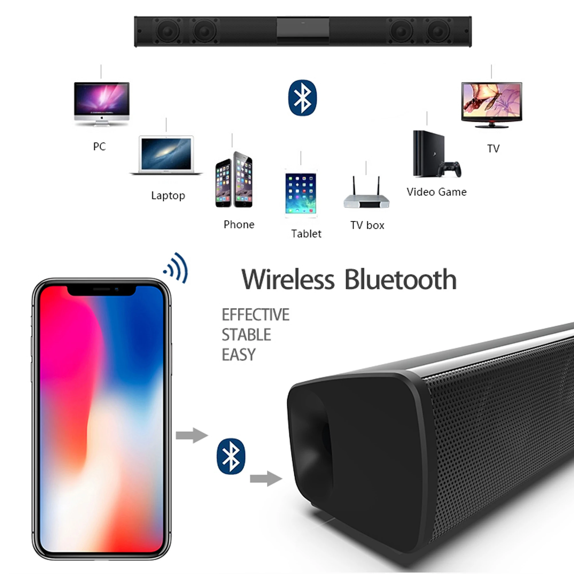 Barra de sonido de alta potenc - Audio Music System For Home reseña y precio