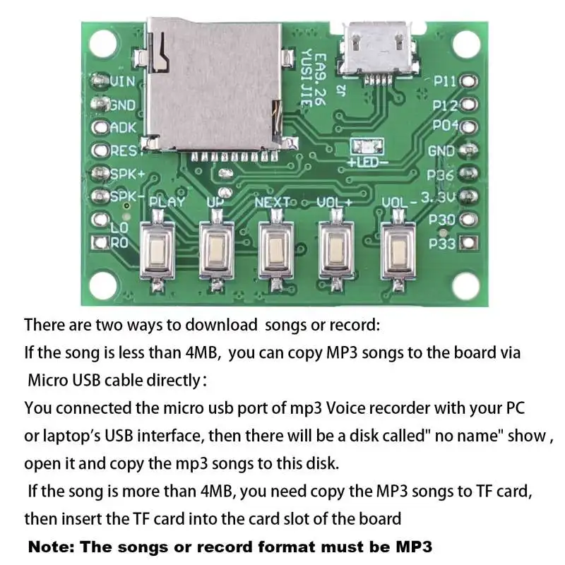 RCmall-Kit de módulo de voz MP - Audio Music Free Download reseña y precio